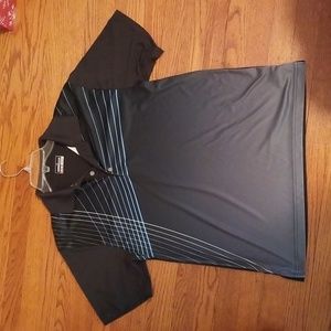 GRAND SLAM Men's Performance shirt Medium. Black & Gray with Blue/white accents.
